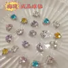 Flor de Ciruelo Cristal Strass Decoraciones para Uñas Ultra Brillantes Tridimensionales Blanco Transparente Rosa Flor de Aleación Flor Terminada Bola de Strass Artículo Caliente de Celebridad de Internet