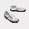 Zapatos de Entrenamiento Moral Plateados para Mujer 2025 Nuevos Zapatos Blancos de Suela Gruesa Transpirables Retro Tenis con Cordones Forrest Gump
