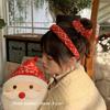 Accesorios para el cabello rojo de Año Nuevo, diadema festiva con sentido festivo, combinación de anillo de intestino grueso, diadema de calavera alta, estilo pequeño con fragancia, tocado a cuadros