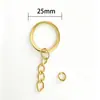 Acessórios de Joalheria Chaveiro com Corrente de Quatro Elos, Chaveiro com Argola Plana, Acessório de Chaveiro com Argola Aberta
