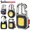 Lanterna de alta luminosidade transfronteiriça luz de chaveiro portátil recarregável Tipo-C iluminação externa multifuncional luz lateral COB