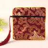 Nuevo bolso de seda con cremallera para joyería, bolsa de joyería de jade, bordado de brocado, bolsa pequeña de tela para jugar, venta al por mayor
