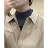 Camisa de cuello alto de malla para otoño e invierno, suave, elástica, semitransparente, sexy, de manga larga interior para mujer, estilo occidental, con encaje, ajustada, pequeña.