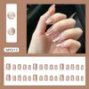 Manicure Vestível Marrom Chá Frio Clareador Olho de Gato Adesivos para Unhas Postiças Removíveis Vestíveis 30 Peças Atacado