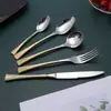 Amazon 169A acero inoxidable vajilla Western europea y americana para el hogar cuchillo para bistec, tenedor y cuchara juego de 4 piezas Venta al por mayor