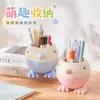 Lindo portalápices con forma de pájaro de dibujos animados, un organizador de escritorio creativo para estudiantes y uso en la oficina, un expositor de papelería elegante y de alta capacidad
