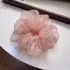 Diadema de scrunchie de malla plisada de hortensia de gran tamaño de moda, accesorio para el cabello elegante y a la moda para niñas, accesorio para el cabello de boutique