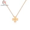 Internet Celebridade elegante diamante pingente pescoço corrente simples sorte grama bloqueio titânio ouro clavícula cadeia feminina de aço inoxidável quatro folhas trevo colar
