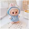 Ropa para Bebé Labubu de Primera, Segunda y Tercera Generación 17cm Labubu Sentado Fiesta Ropa Labubu Sudadera con Capucha de Color Puro