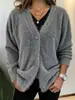 Cardigan de Imitação de Visom Europeu e Americano Transfronteiriço Outono e Inverno Jaqueta Solta Casual Malhas Temu Malhas Amazon