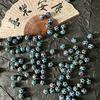 Plata tailandesa 925 que conserva el color Loto azul quemado Accesorios Pulsera de esmalte cloisonné Cuentas Accesorios para pulseras DIY Estilo nacional