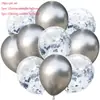 Conjunto de Balões Lantejoulas para Festa de Casamento Balões Lantejoulas Metálicos 12 polegadas Decoração de Aniversário Balões de Látex Balões Metálicos