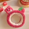 Pelúcia Morango Urso Cabelo Band Lavar Rosto Aplicar Máscara Headband Hair Clip Hair Band Cocar Feminino Outono e Inverno Bonito Coelho Hair Band