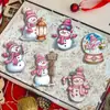 24 Piezas Adornos de Muñeco de Nieve Rosa Navideño de Madera Decoraciones Colgantes para Árbol de Navidad Mini Decoración del Hogar Festivo