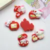 Acessórios de Resina DIY Desenho Animado Gatinho Maçã Artesanal Cola Cremosa Grampo de Cabelo Pingente para Capa de Celular Fivela de Sapato Acessórios de Joias