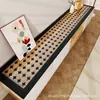 Alfombrilla moderna minimalista de PVC con estampado hueco, semitransparente, para mueble de TV de sala de estar, zapatero de entrada, impermeable, lavable, personalizable