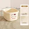 Balde para banho de pés de uso doméstico para cuidados com a saúde, balde para banho de pés de alta profundidade com isolamento para mulheres, com rodas e função de massagem