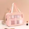 Bolsa de Higiene Pessoal Portátil Transparente Fosca à Prova d'Água Espessa de Grande Capacidade Estilo Coreano Saco de Maquiagem à Prova de Poeira