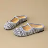 Pantuflas de Mujer Talla Grande para Usar al Aire Libre, Nuevos Zapatos Perezosos Slip-On de Primavera, Pantuflas Perezosas Retro con Punta Cerrada y Lazo, Tacón Semi-Plano