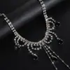 Corrente para Mamilos com Pingente Sexy e Fashion em Formato de Gota, Corrente de Corpo Erotica Estilo Nightclub Europeu e Americano, Corrente de Corpo para Mamilos com Strass