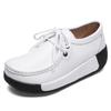Tenis de Piel Vacuna Transfronterizos para Mujer, Nuevo Estilo de Primavera Zapatos Rockeros para Mujer, Zapatos de Mamá Estilo Coreano, Zapatos Casuales de Piel con Plataforma y Cordones para Mujer