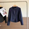 Lana Seda Doble Cremallera Cintura Ceñida 2026 Otoño Capa Interior Capa Exterior Cálido Adelgazante Favorecedor Casual Chaqueta Abrigo Corto