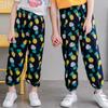 Pantalones antimosquitos para niños, de verano, finos, de algodón y seda, informales, holgados y transpirables, para niños y niñas