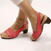 Sandalias para Mujer, Talla Grande, Nuevo Estilo Verano 2026, Chanclas de Punta Abierta Europeas y Americanas, Sandalias de Cuña con Hebilla de Tacón Alto para Playa, Venta al por Mayor