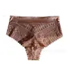 Comercio Exterior Transfronterizo Sexy Encaje Cintura Media Bragas para Mujer Ultradelgadas Huecas Sin Costuras Control de Abdomen Cómodos