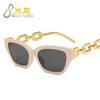Gafas de sol de pata con cadena gruesa estilo ojo de gato gafas de sol de moda para la playa estilo hip hop para hombre y mujer geniales estilo europeo y americano gafas punk ins