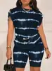 Tendencia de moda de verano 2024 ropa de mujer europea y americana Amazon pantalones de vestir con temperamento estampado de pines de cuello redondo posicionamiento