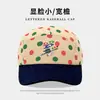 Gorra de béisbol retro de estilo japonés, con puntos de colores, visera plana para mujer, visera ancha, sensación de alta gama, protección solar, colores contrastantes, gorra suave tipo pico de pato