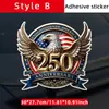 Adesivos e Decalques de Para-choque de Carro Transfronteiriços, Adesivos do 250º Aniversário dos EUA, Adesivos de Decoração para Vidro de Janela de Carro com Bandeira Americana