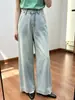 Jeans de Fábrica Azul Lavado de Verão para Mulheres 2026 Novos Calças Casuais de Perna Larga High Street Americano Calças Longas
