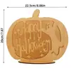 Portavelas Linterna Calabaza Bruja de Halloween Decoración Rústica de Madera Portavelas Adorno de Casa de Terror Regalo