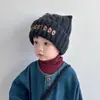 Nuevo Modelo 2025 Gorro de Lana Tejido Grueso con Forro de Felpa para Niños para Invierno, Resistente al Frío y Cálido, Adecuado para Niños y Niñas, Envío Gratis