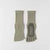 Calcetines de Yoga de Cinco Dedos para Mujer Calcetines de Algodón Puro de Media Pantorrilla Antideslizantes Profesionales para Pilates Deportes de Interior Fitness Calcetines de Punta Larga