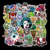50 Piezas de Serie de Terror Calavera Removible Motocicleta Patineta Maleta de Viaje Cuaderno Guitarra Pegatinas Impermeables