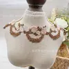 Flor de Rosa Bordada em Renda Multicor Curva Solúvel em Água Acabamento de Renda Solúvel em Água Estilo Chinês Estilo Étnico Acessórios de Renda para Roupas Cheongsam