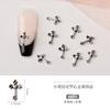 Manicure de Celebridade da Internet Coração de Corvo Pequenas Joias Cruz Metal Diamante Unhas de Prata Antiga Europeias e Americanas Acessórios Estilo Punk Retrô