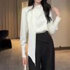 Conjunto de Duas Peças Moda Francesa de Alta Costura Camisa de Manga Longa com Calça Wide Leg de Cintura Alta Emagrecedora Novo Estilo Primavera e Outono 2026