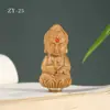 Estatua de Sakyamuni Dainichi Ruzu Colgante para Coche DIY Talla de Sándalo Verde Bolsita Difusor de Pastillas