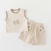 Ropa de Verano para Bebé Niño 2026 Nuevo Estilo Conjunto para Niños Chaleco Pantalones Cortos Casuales Ropa de Bebé para Verano Conjunto de Dos Piezas 1