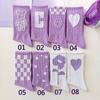 Corea del Sur ins calcetines modernos morados con flor de amor para mujer a media pantorrilla estilo dulce universitario lindos calcetines deportivos