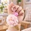 Adornos Colgantes Tejidos a Mano, Juguetes de Ganchillo con Pompones de Hilo Sabor Helado, Llaveros de Regalo, Pequeños Regalos de Máquina de Muñecas Exquisita