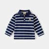 Camisa Polo de manga larga a rayas para niño otoño solapa bordada camisa de base abrigo de bebé de otoño una generación de pelo