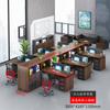 Conjunto de Mesa e Cadeiras de Escritório para 4 Pessoas, Estação de Trabalho para Funcionários, Cubículo para Funcionários de Escritório com 6 Divisórias, Partição, Mesa de Finanças, Mesa de Computador