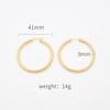 Brincos de Argola Torcidos em Forma de C Estilo Vintage Moda Europeia e Americana para Mulheres, Aço Titânio High-End de Luxo Leve 18K Gold