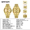 Reloj de Cuarzo Sanda Tres Ojos Seis Manecillas Multifuncional para Niños Explosiones Transfronterizas Tendencia Calendario Reloj de Cuarzo Luminoso