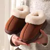 Pantuflas de Algodón Impermeables para Mujer 2026 Nuevo Estilo Invierno Exterior Interior Hogar Felpa Cálida Antideslizantes Zapatos de Algodón para Damas